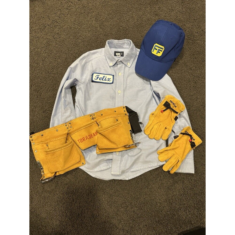 DIY Disney Fix It Felix Jr - Wreck It Ralph Costume - Boys Size 7/8 EUC